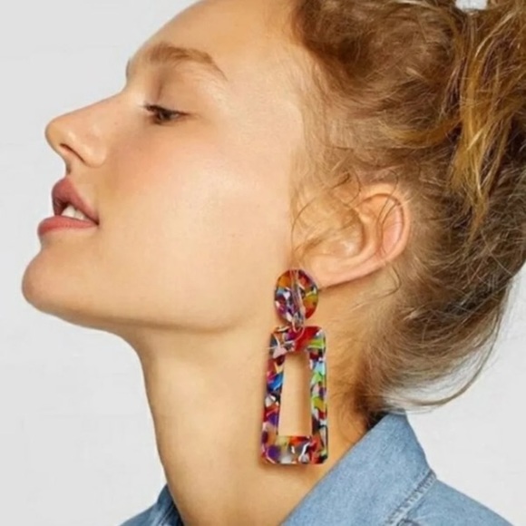 Jewelry - New! Acrylic Geometric Drop Earring